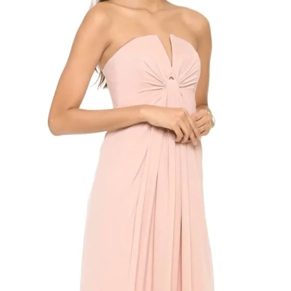 Zimmermann blush beige strapless silk maxi dress size 1